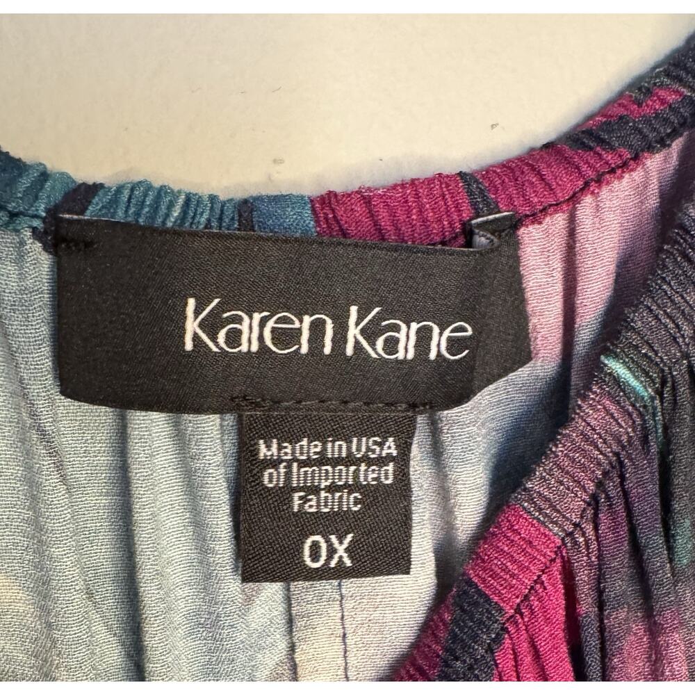 Karen Kane NWT Tropical Leaf Print Long Sleeve Blouse Size 0X, Cruise Vacation - Picture 3 of 8